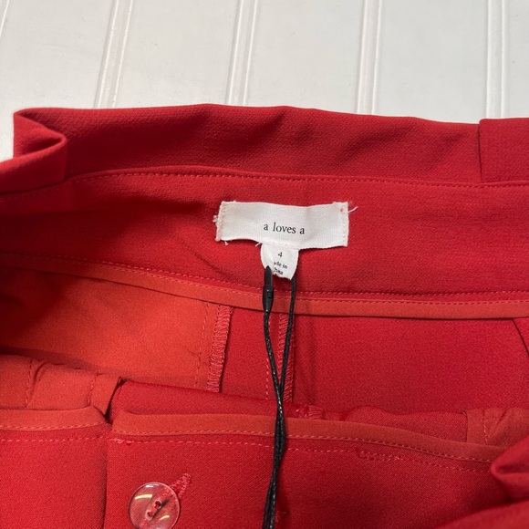 a loves a Brick Red Paperbag Cropped Pants - Picture 5 of 7